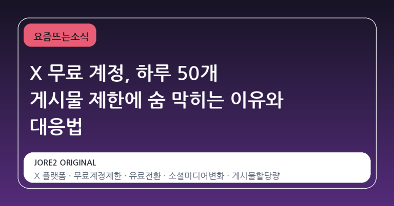 X 무료 계정, 하루 50개 게시물 제한에 숨 막히는 이유와 대응법