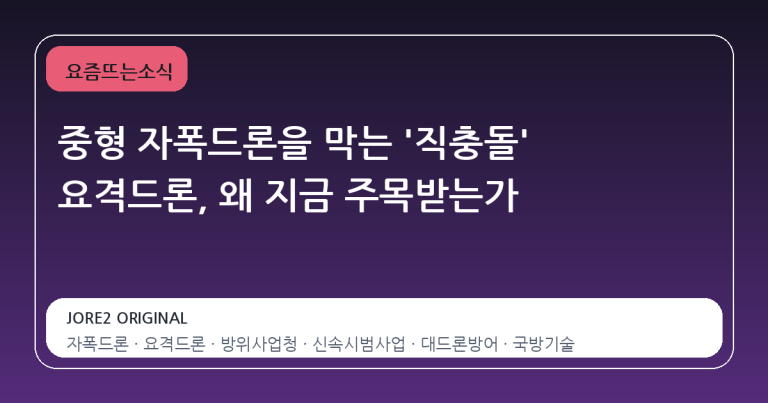 중형 자폭드론을 막는 '직충돌' 요격드론, 왜 지금 주목받는가