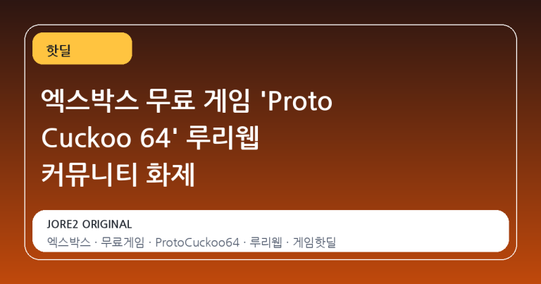 엑스박스 무료 게임 'Proto Cuckoo 64' 루리웹 커뮤니티 화제