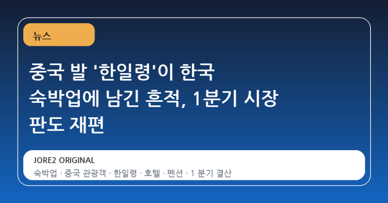 중국 발 '한일령'이 한국 숙박업에 남긴 흔적, 1분기 시장 판도 재편