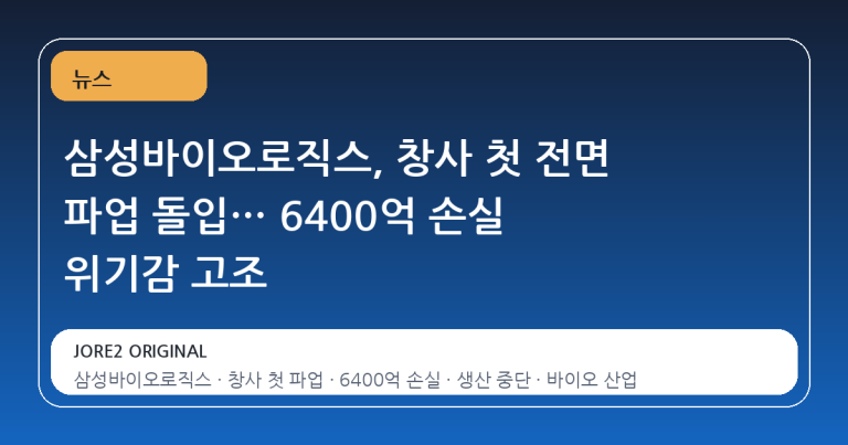 삼성바이오로직스, 창사 첫 전면 파업 돌입… 6400억 손실 위기감 고조