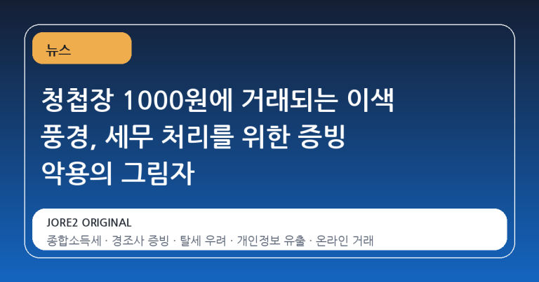 청첩장 1000원에 거래되는 이색 풍경, 세무 처리를 위한 증빙 악용의 그림자