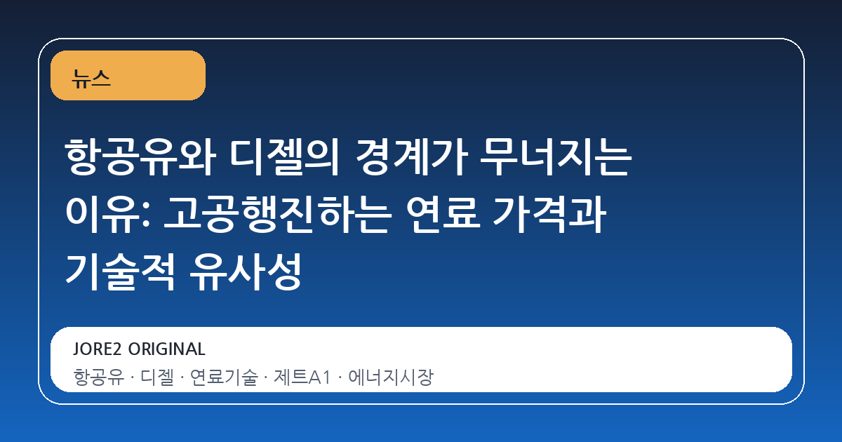 항공유와 디젤의 경계가 무너지는 이유: 고공행진하는 연료 가격과 기술적 유사성