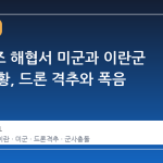 호르무즈 해협서 미군과 이란군 충돌 정황, 드론 격추와 폭음 관측