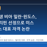 미국 출생 비아 밀란-윈도스, 미스 필리핀 선정으로 미스 유니버스 대표 자격 논란