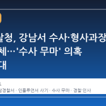 서울경찰청, 강남서 수사·형사과장 전격 교체…'수사 무마' 의혹 해소 기대
