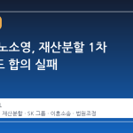 최태원·노소영, 재산분할 1차 조정서도 합의 실패