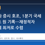 반도체와 증시 호조, 1분기 국세 108.8조 원 기록…재정적자 6년 만에 최저로 수렴