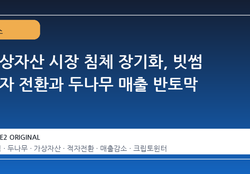 가상자산 시장 침체 장기화, 빗썸 적자 전환과 두나무 매출 반토막