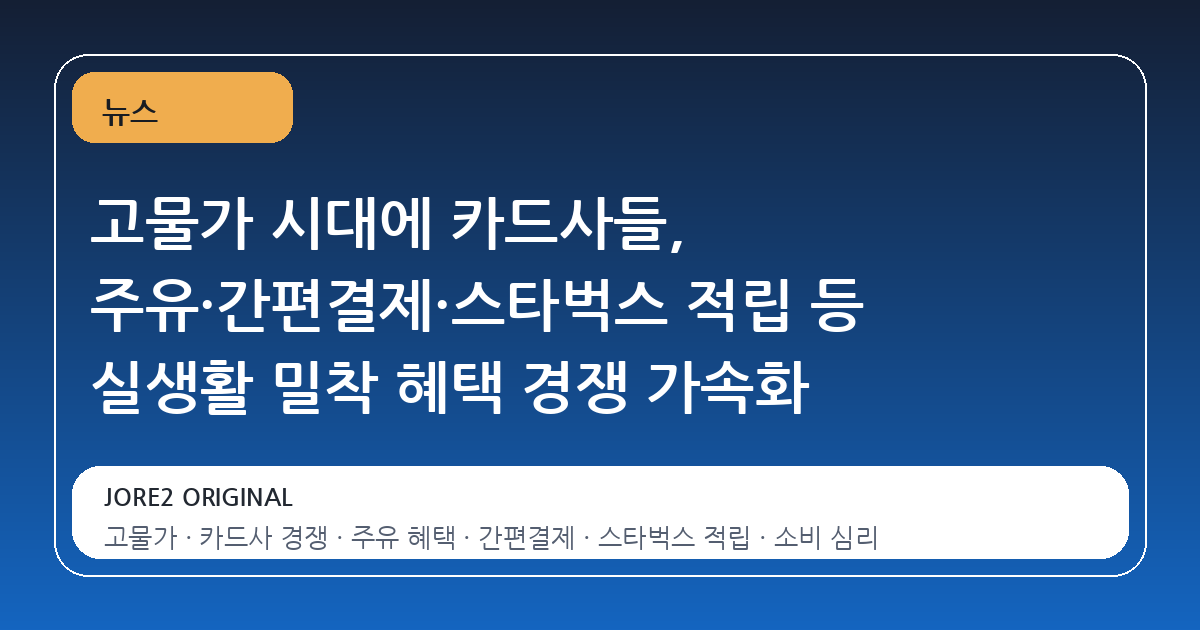 고물가 시대에 카드사들, 주유·간편결제·스타벅스 적립 등 실생활 밀착 혜택 경쟁 가속화