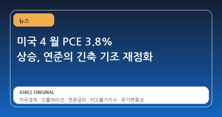 미국 4 월 PCE 3.8% 상승, 연준의 긴축 기조 재점화