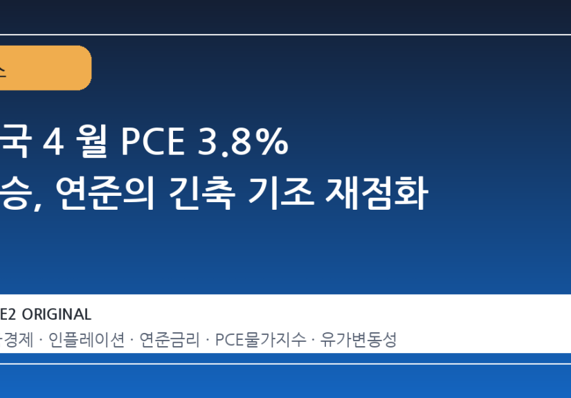 미국 4 월 PCE 3.8% 상승, 연준의 긴축 기조 재점화