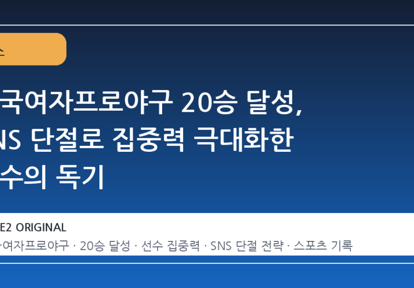 한국여자프로야구 20승 달성, SNS 단절로 집중력 극대화한 선수의 독기