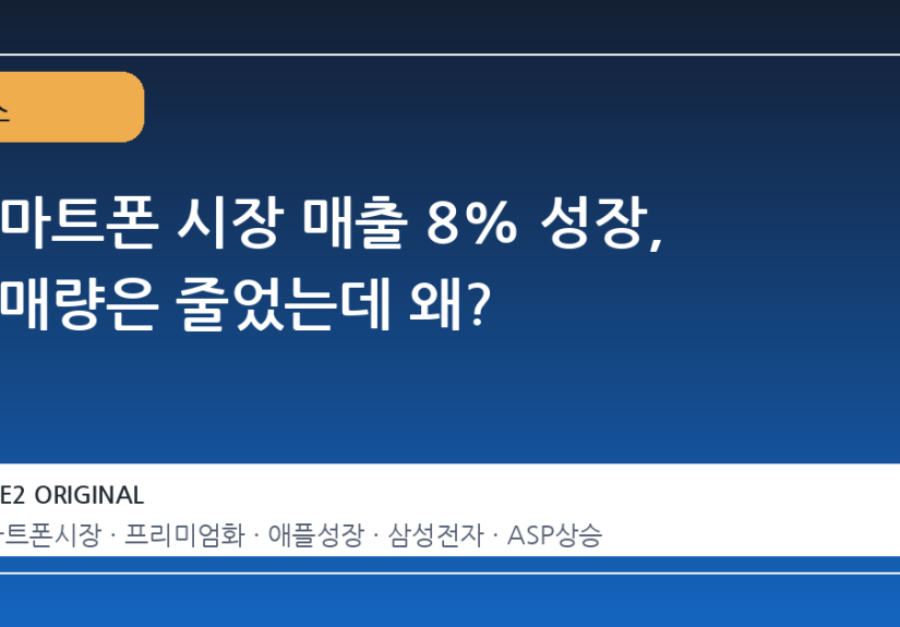 스마트폰 시장 매출 8% 성장, 판매량은 줄었는데 왜?