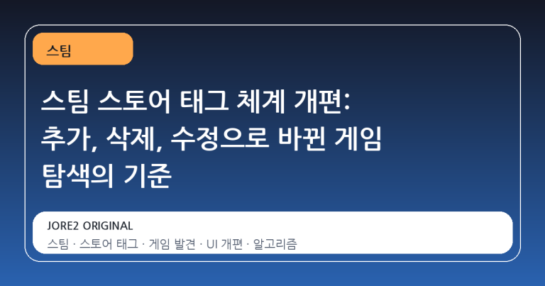 스팀 스토어 태그 체계 개편: 추가, 삭제, 수정으로 바뀐 게임 탐색의 기준