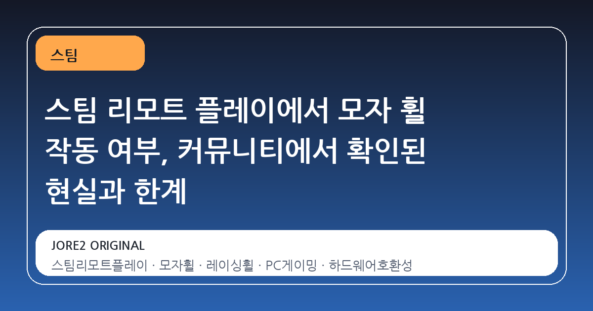 스팀 리모트 플레이에서 모자 휠 작동 여부, 커뮤니티에서 확인된 현실과 한계
