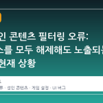 스팀 성인 콘텐츠 필터링 오류: 체크박스를 모두 해제해도 노출되는 이유와 현재 상황