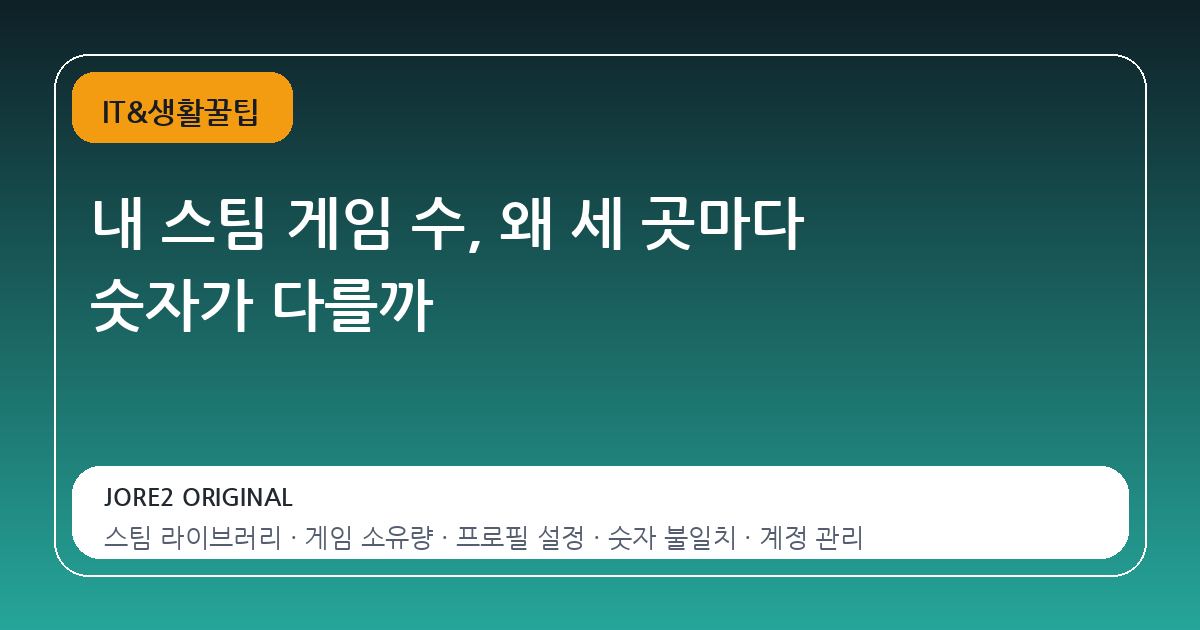 내 스팀 게임 수, 왜 세 곳마다 숫자가 다를까