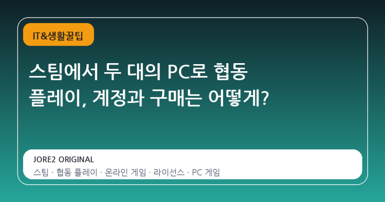 스팀에서 두 대의 PC로 협동 플레이, 계정과 구매는 어떻게?