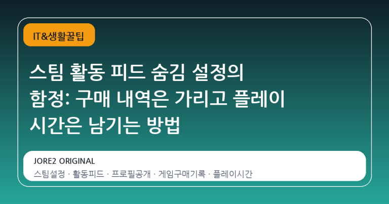 스팀 활동 피드 숨김 설정의 함정: 구매 내역은 가리고 플레이 시간은 남기는 방법