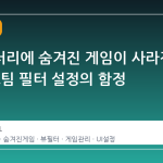 라이브러리에 숨겨진 게임이 사라진 이유, 스팀 필터 설정의 함정