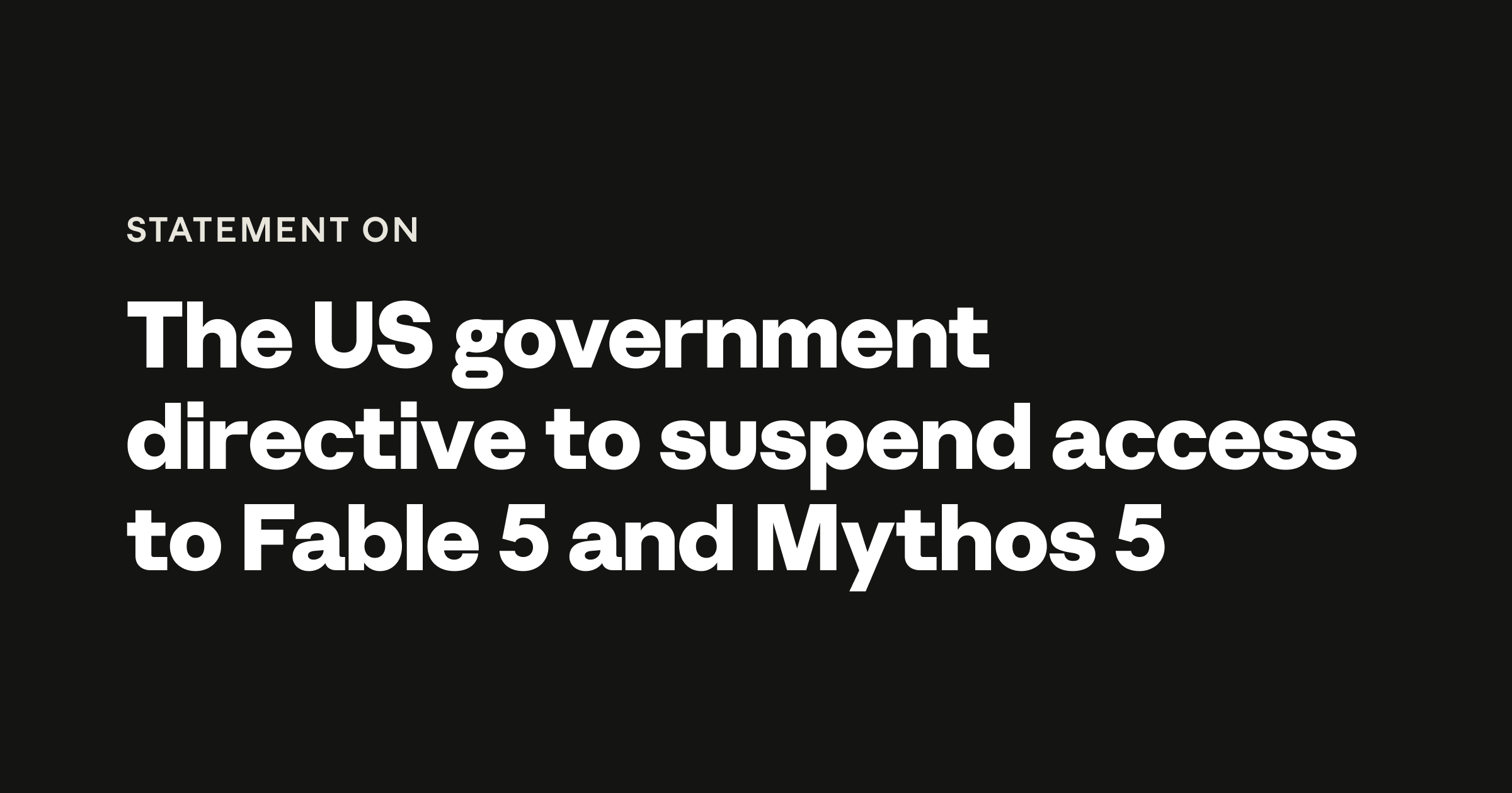 미국 정부가 갑자기 Fable 5 와 Mythos 5 의 해외 접근을 끊은 이유
