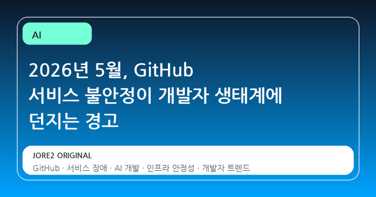 2026년 5월, GitHub 서비스 불안정이 개발자 생태계에 던지는 경고