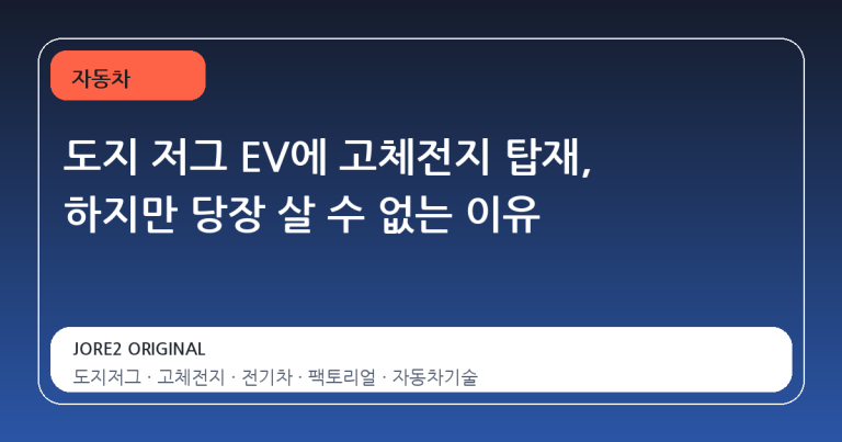 도지 저그 EV에 고체전지 탑재, 하지만 당장 살 수 없는 이유