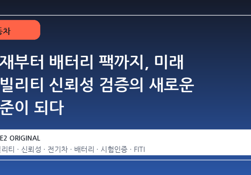 소재부터 배터리 팩까지, 미래 모빌리티 신뢰성 검증의 새로운 기준이 되다