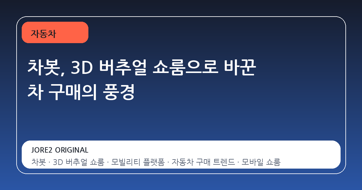 차봇, 3D 버추얼 쇼룸으로 바꾼 차 구매의 풍경