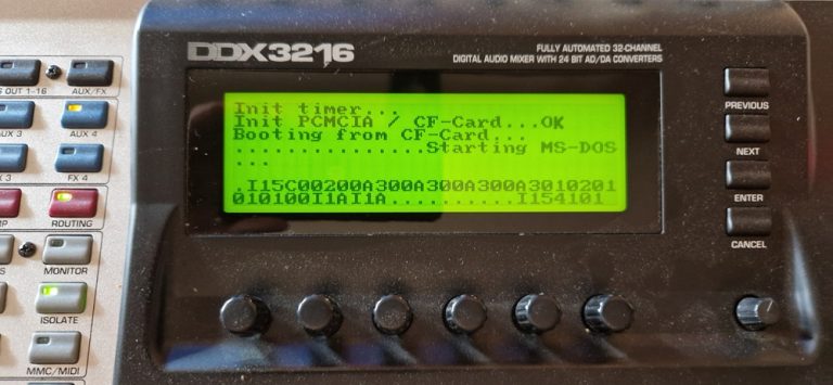 오디오 믹서에 DOS를 켜다: 베링거 DDX3216 의 숨겨진 386 프로세서와 DIY BIOS 프로젝트