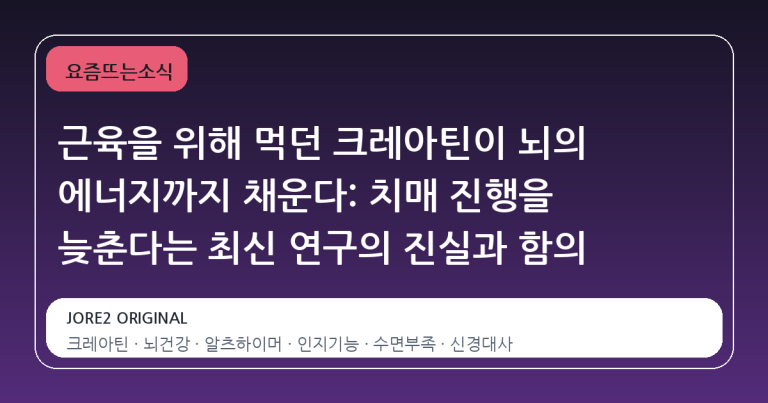 근육을 위해 먹던 크레아틴이 뇌의 에너지까지 채운다: 치매 진행을 늦춘다는 최신 연구의 진실과 함의