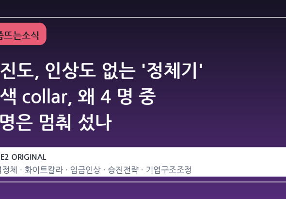 승진도, 인상도 없는 '정체기' 백색 collar, 왜 4 명 중 1 명은 멈춰 섰나