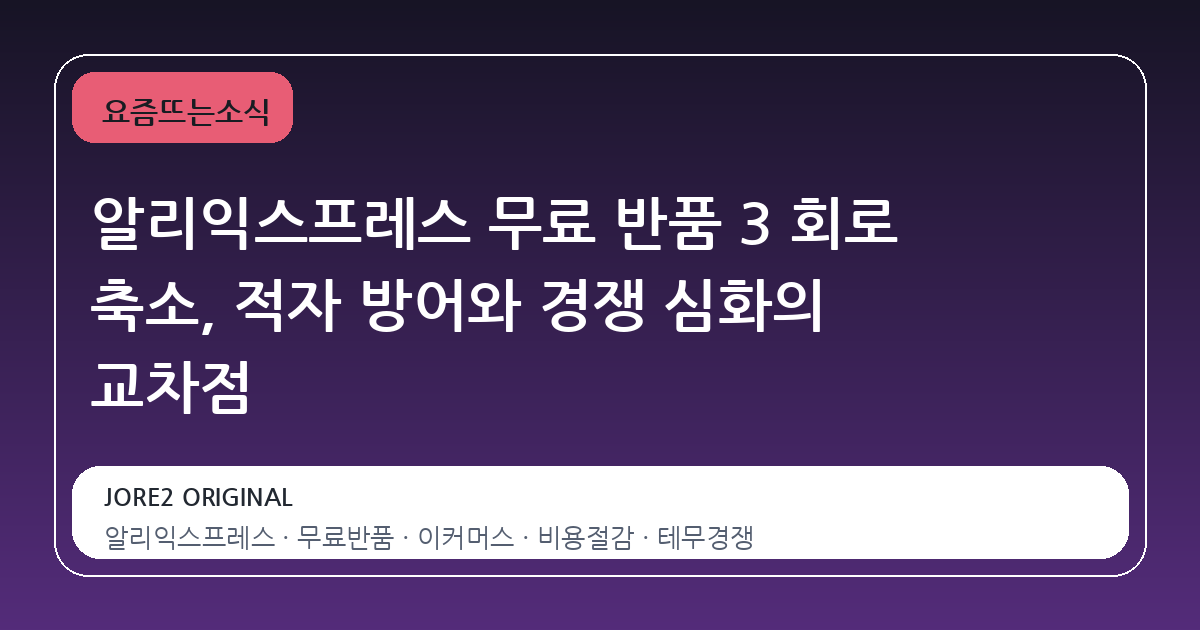 알리익스프레스 무료 반품 3 회로 축소, 적자 방어와 경쟁 심화의 교차점