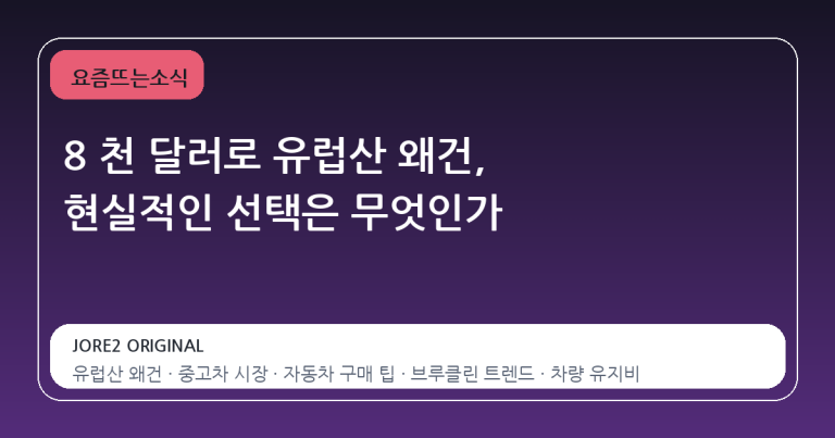 8 천 달러로 유럽산 왜건, 현실적인 선택은 무엇인가