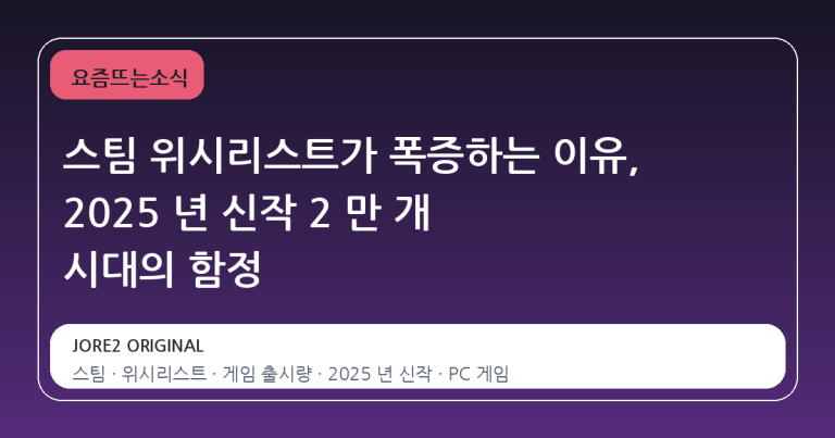 스팀 위시리스트가 폭증하는 이유, 2025 년 신작 2 만 개 시대의 함정
