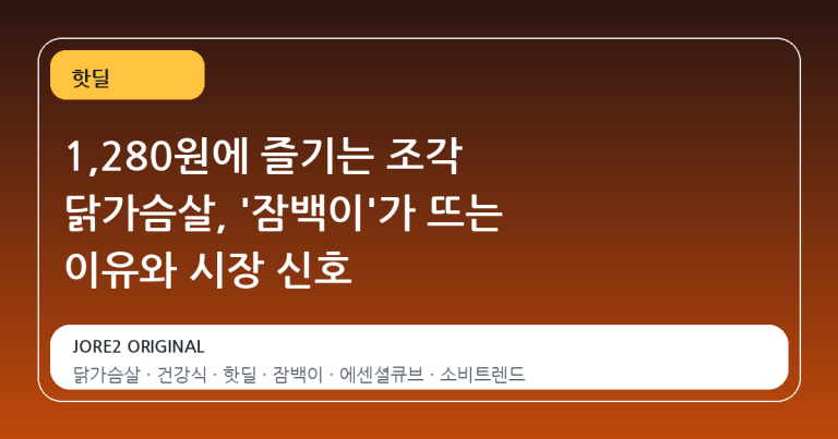 1,280원에 즐기는 조각 닭가슴살, '잠백이'가 뜨는 이유와 시장 신호