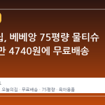 오늘의집, 베베앙 75평량 물티슈 20팩 1만 4740원에 무료배송