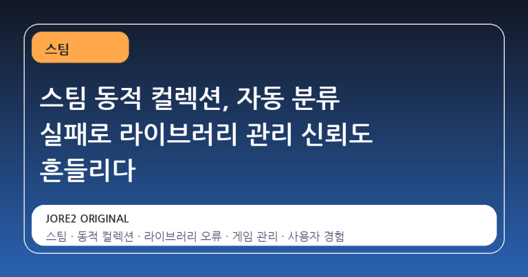 스팀 동적 컬렉션, 자동 분류 실패로 라이브러리 관리 신뢰도 흔들리다