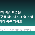 20 년 전의 저장 파일을 찾아서: 구형 하드디스크 속 스팀 게임 데이터 복원 가이드