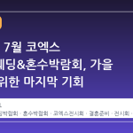 2026년 7월 코엑스 아이니웨딩&혼수박람회, 가을 예식을 위한 마지막 기회
