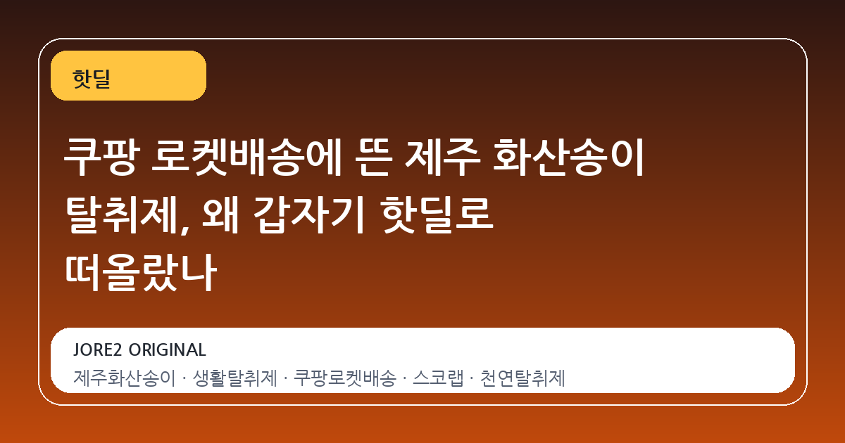 쿠팡 로켓배송에 뜬 제주 화산송이 탈취제, 왜 갑자기 핫딜로 떠올랐나
