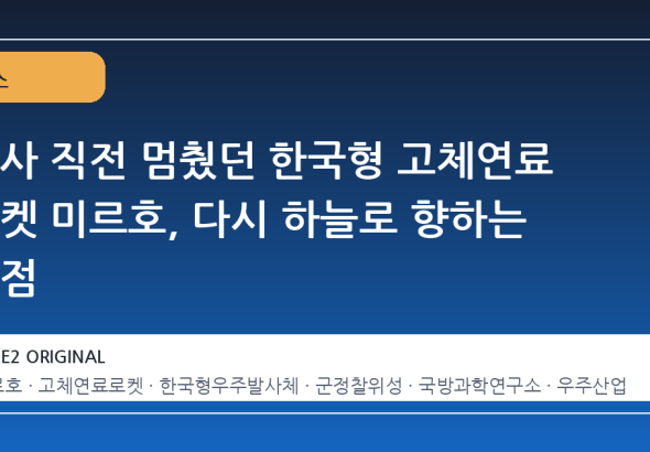 발사 직전 멈췄던 한국형 고체연료 로켓 미르호, 다시 하늘로 향하는 시점