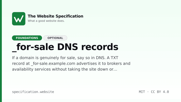 도메인이 스스로 판매를 알린다, DNS 에 숨은 _for-sale 레코드의 등장
