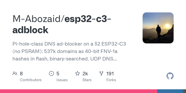 ESP32-C3 기반 초저가 DNS 광고 차단 프로젝트 공개