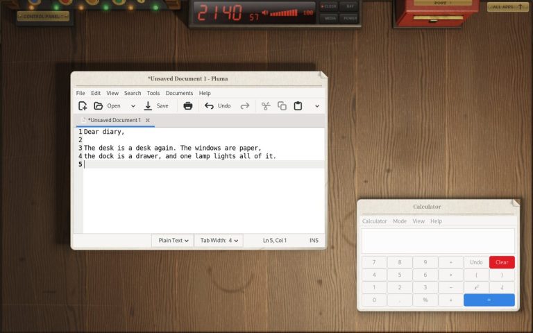 리눅스용 웨이랜드 데스크톱 DEsk, iOS 6 스큐어모피즘 테마로 베타 공개