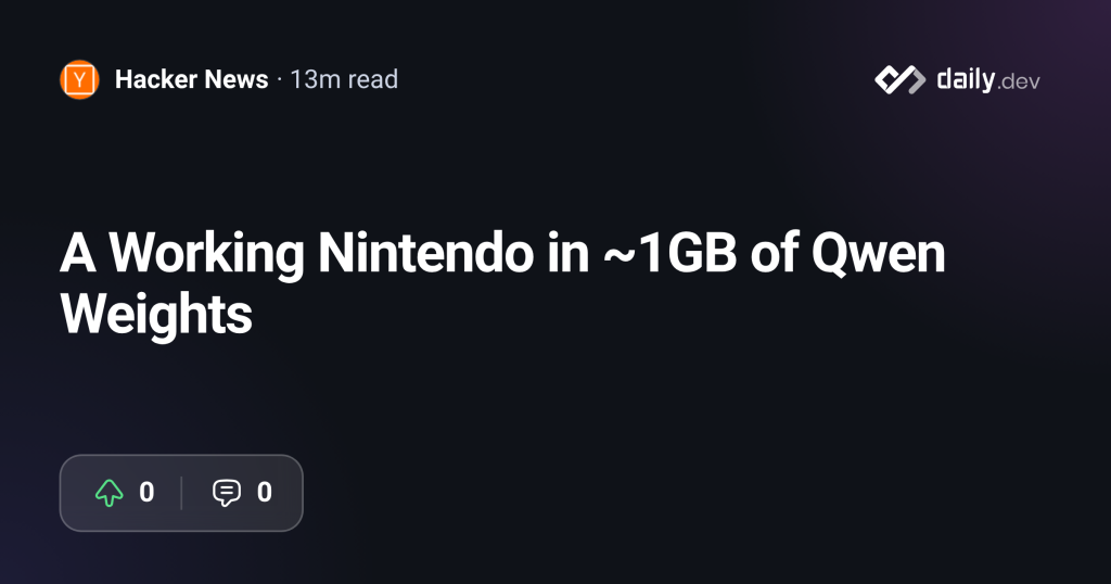 Qwen3.5 가중치에 NES CPU 컴파일한 nesformer 공개